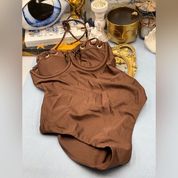 🆕 ZIMMERMANN 🧿 NWOT Devi Balconette Eyelet 1PC Bathing Suit, Sz 1 US 4 - 6 - Picture 13 of 16